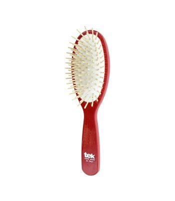 Big oval brush in lacquered red