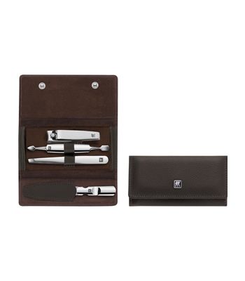 Classic Leather Case Brown 4 pcs